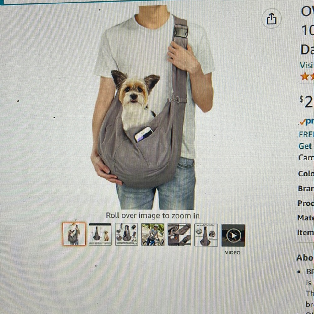 Pet Sling Carrier by OWNPETS 10lbs-15lbs